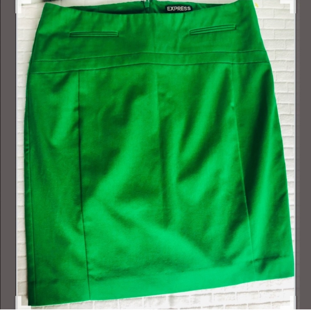 Express green knee length skirt